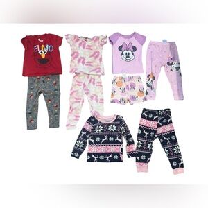 Kids Pajamas Set - Red, Pink, Gray - Includes Minnie Mouse and Elmo
